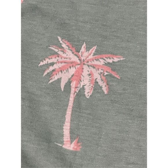 2 DENIM & FLOWER Tropical Palm Tree printed crew neck Shirts size Large. - Picture 13 of 15